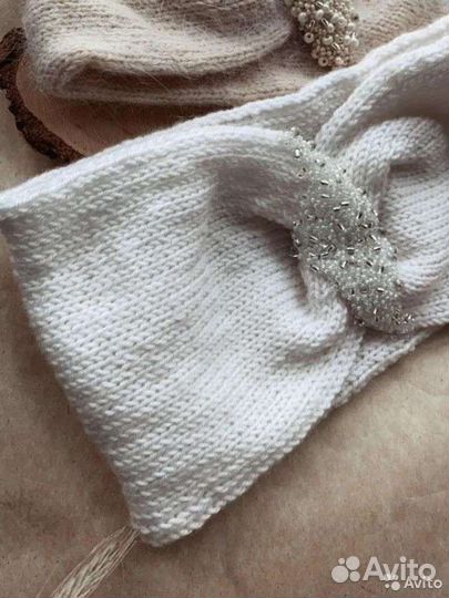 Мягкая повязка на голову, расшитая бисером