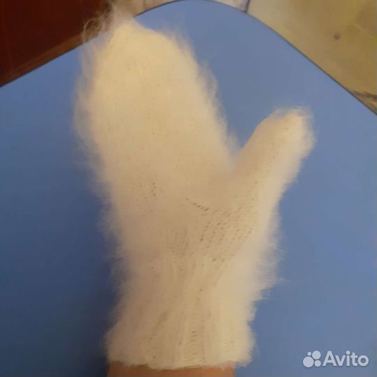 Варежки из пуха кролика жен и дет