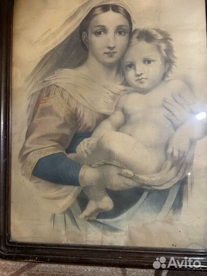 Сикстинская мадонна гравюр 1857г