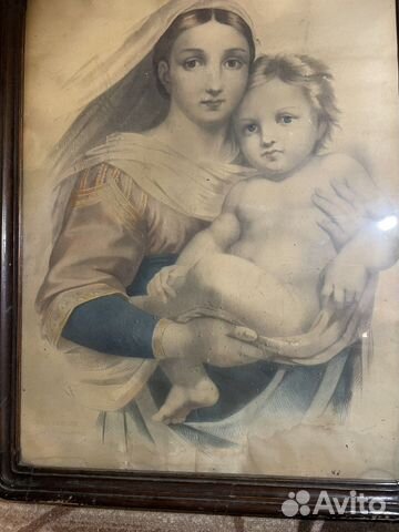 Сикстинская мадонна гравюр 1857г