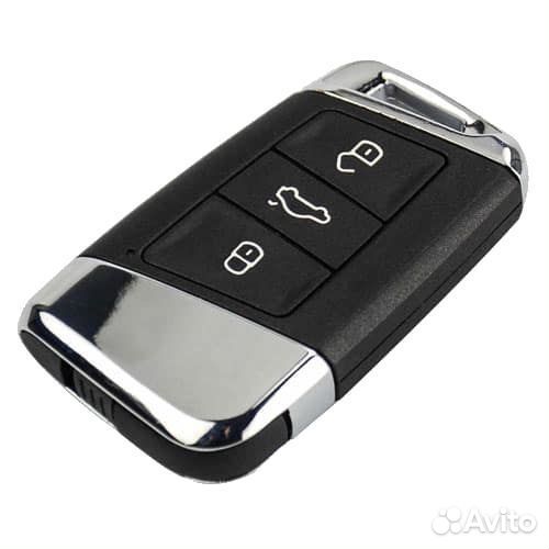 Чехол для ключа Skoda Volkswagen / Шкода Фольксваген металл Black на не выкидной ключ