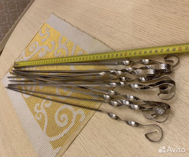 Шампура из нержавейки новые с декором на ручках