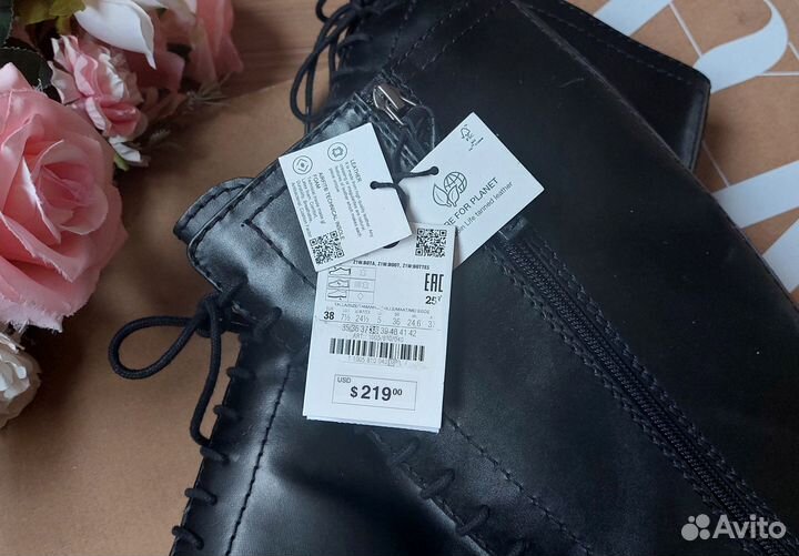 Сапоги Zara и Сапоги Mascotte, Натуральная кожа