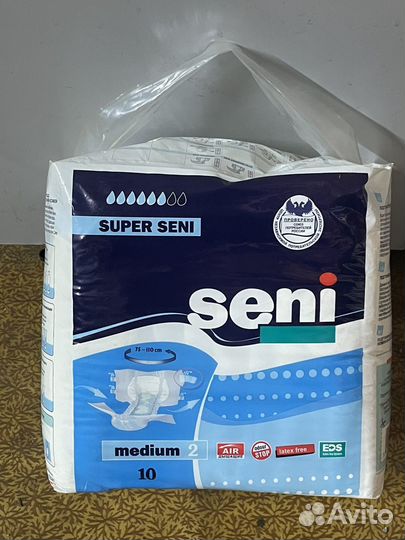 Памперсы для взрослых seni medium 2 (10шт. Х1)