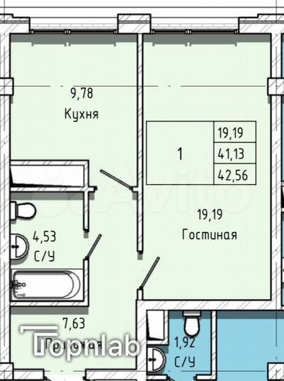 1-к. квартира, 42,6 м², 8/14 эт.