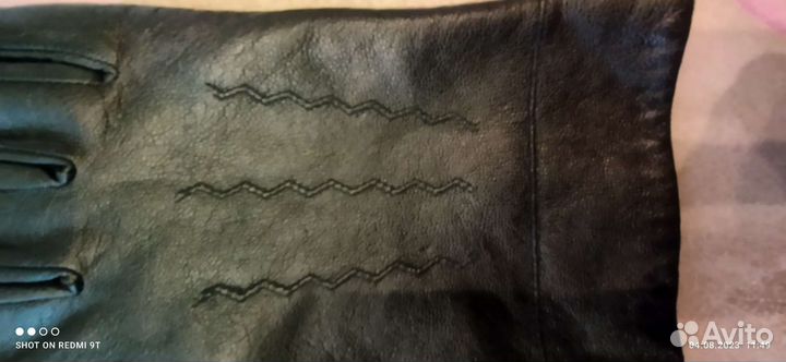 Мужские кожаные перчатки черные