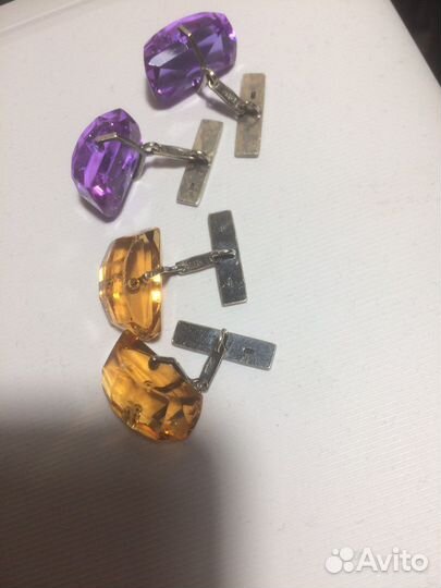 Запонки винтажные, серебро, СССР