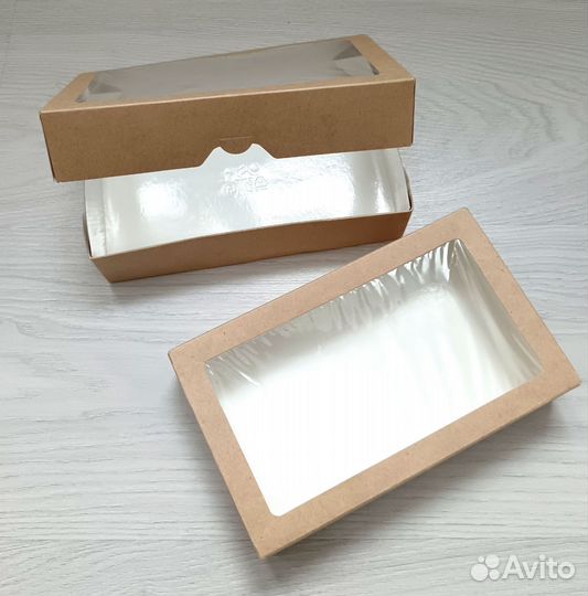Крафт коробки с окошком