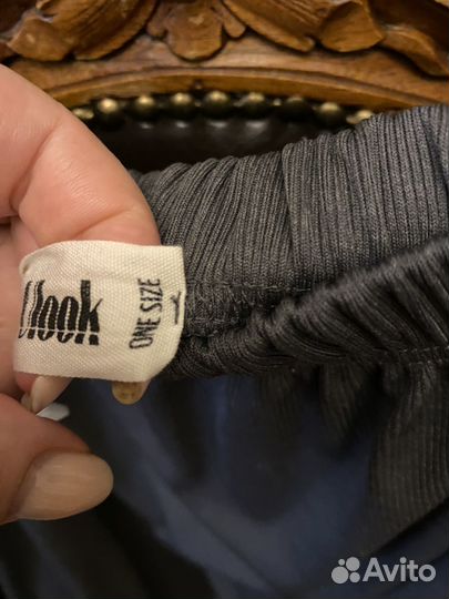 Серая юбка миди 44-46 талия на резинке