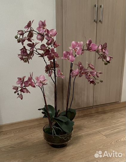 Орхидея искусственная премиум качества 80см