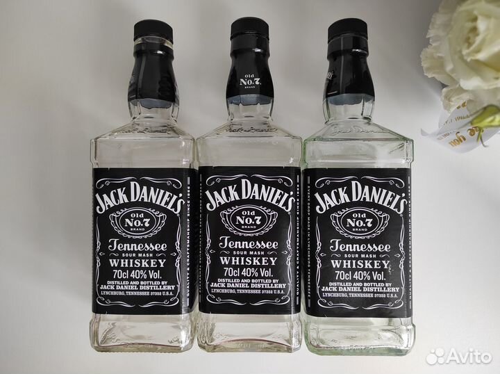 Бутылка стеклянная jack daniels пустая 700 мл