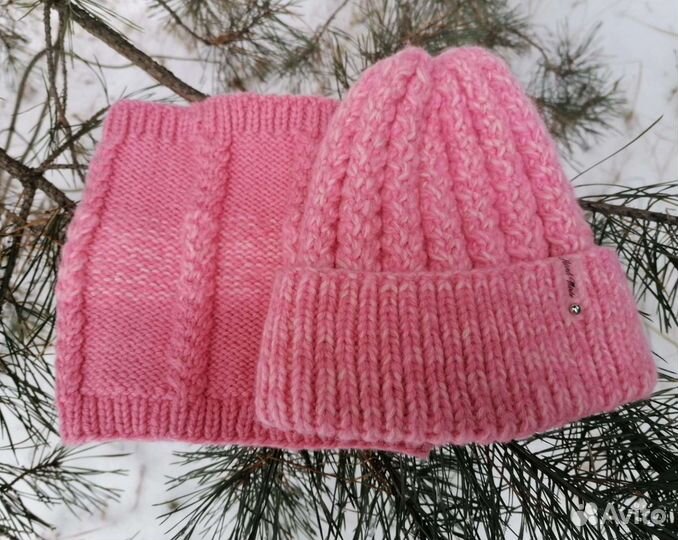 Комплект шапка и снуд ручной работы