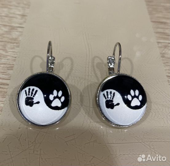 Серьги Инь Ян квадробика