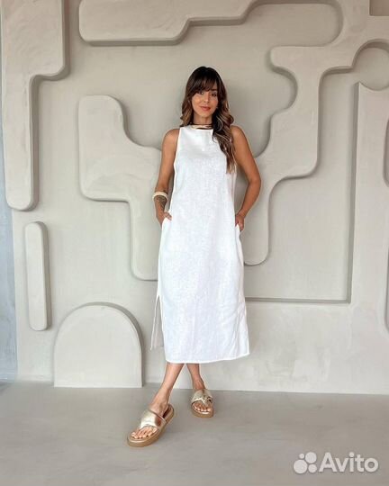Платье льняное