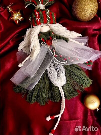 Новогодний подарок макраме 