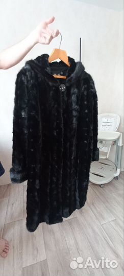 Шуба норковая с капюшоном