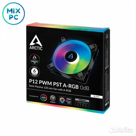 Вентилятор Arctic P12 PWM PST A-RGB Black acfan002