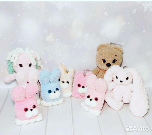 Вязаные плюшевые брелки Игрушки Пупс Малыш Зайка