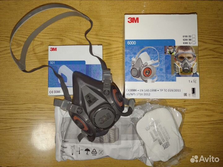 Полумаска 3м 6300 (L) комплект