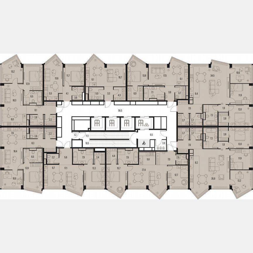 2-к. квартира, 60,2 м², 31/39 эт.