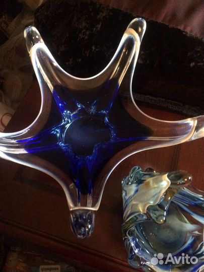 Вазы парные. Bohemia. Гутное стекло