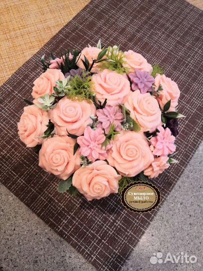 Цветочные корзины (букет) из мыла