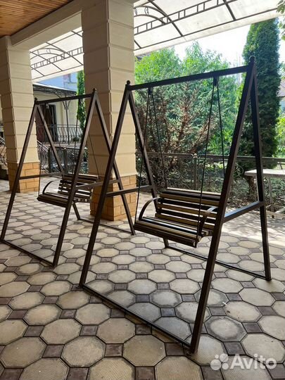 Садовые качели из дерева одноместное