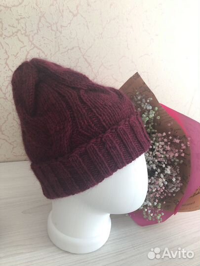 Шапка женская вязаная ангора