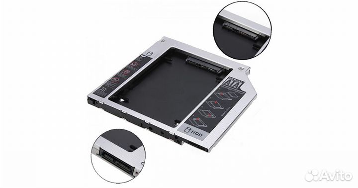 Переходник дополнительного HDD кредл в отсек cd/dv