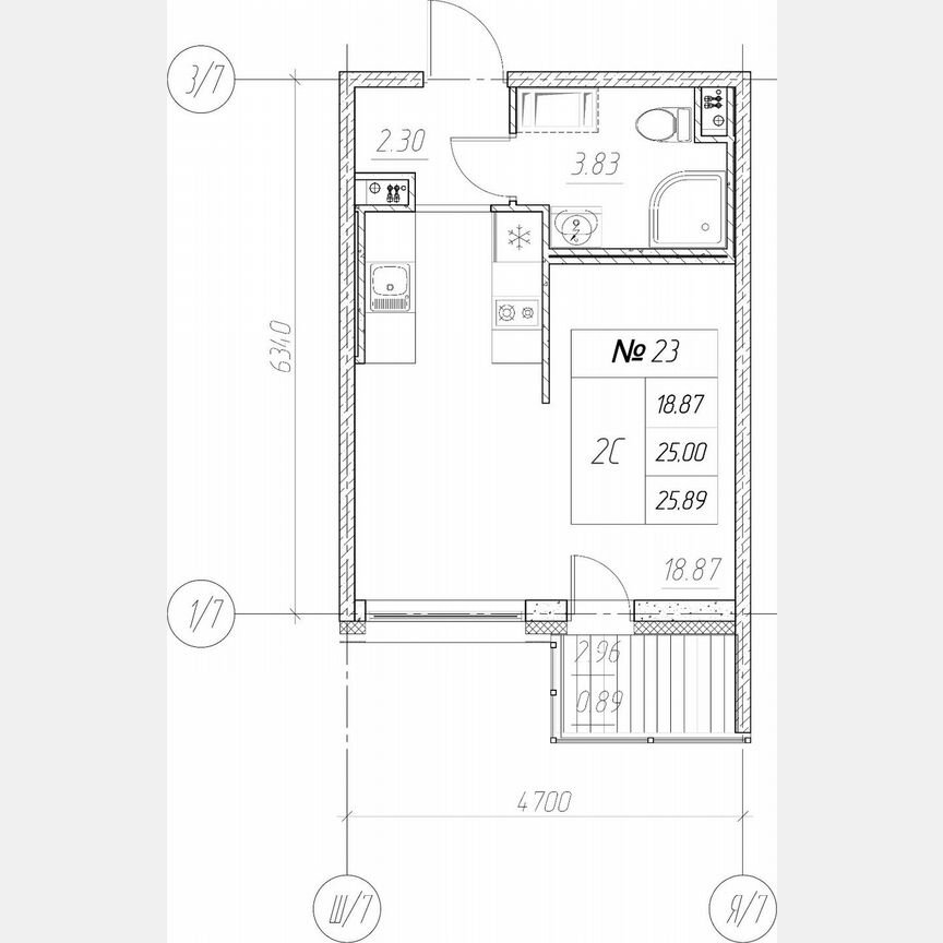 Квартира-студия, 25,9 м², 4/10 эт.