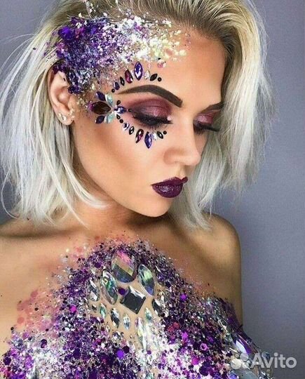 Глиттер Блестки Стразы для лица Всё для аквагрима