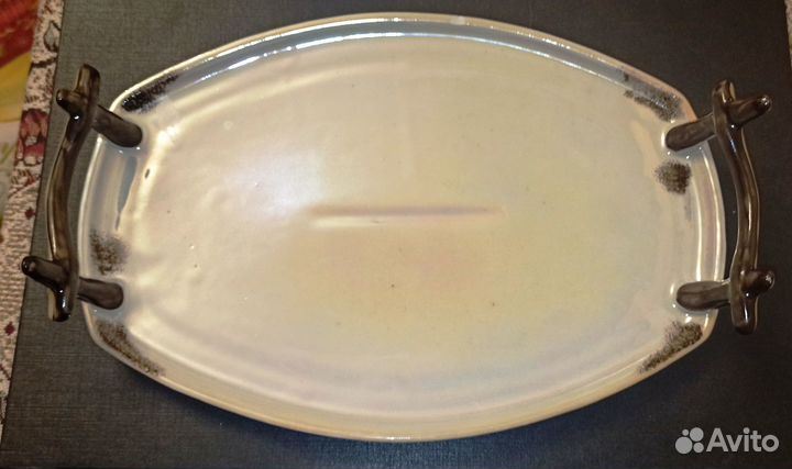 Фарфоровый поднос с ручками СССР Богдановичи