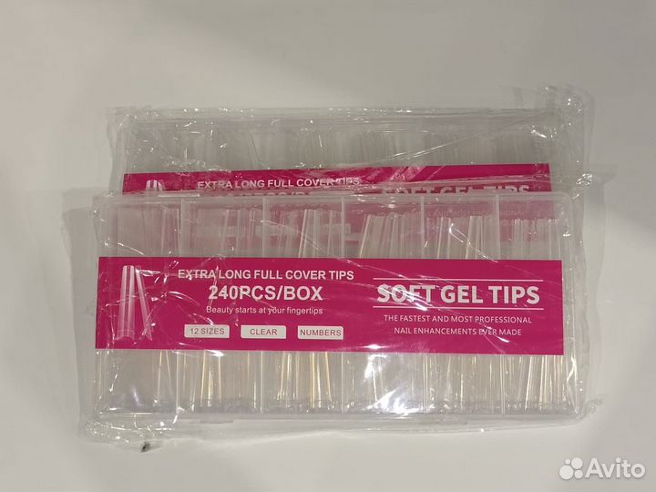 Гелевые типсы для наращивания ногтей Extra long су
