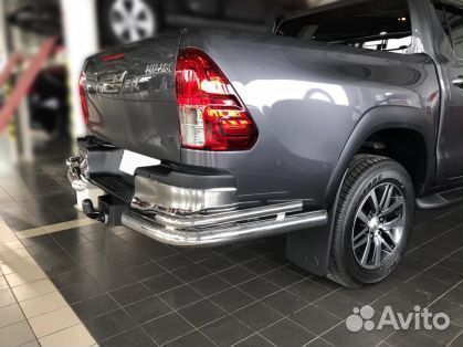 Защита заднего бампера d-76+43 Тойота Хайлюкс