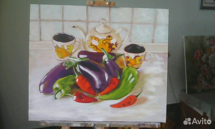 Картина Натюрморт с баклажанами