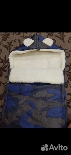 Зимний конверт в коляску на овчине