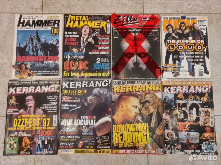 Журналы Kerrang, Metal Hammer, Zillo, Guitar World