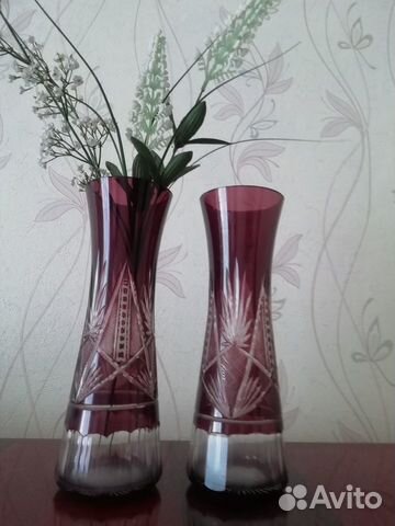 Ваза. Цветной накладной хрусталь