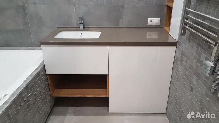 Столешница в ванную из акрилового камня