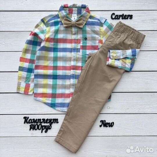 Нарядный комплект 104 размер рубашка брюки джинсы