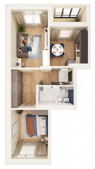 2-к. квартира, 63 м², 7/17 эт.