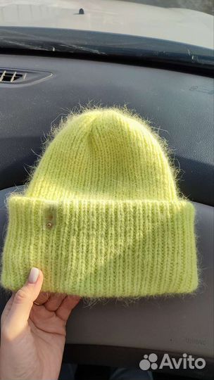 Комплект шапка такори и варежки из пуха норки