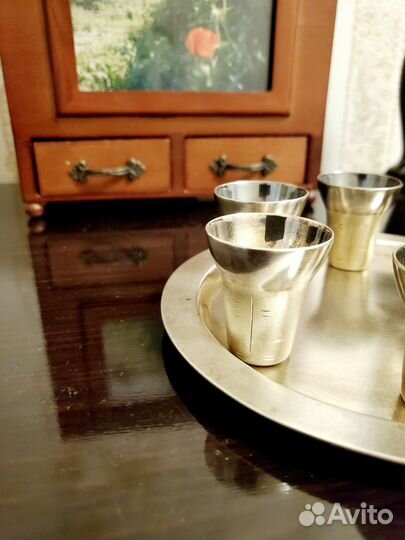 Мельхиоровые рюмки с золочением (СССР, 1968 г.)