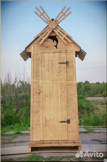 Уличный туалет деревянный PRO881