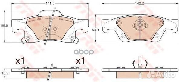 Колодки тормозные дисковые GDB4448 TRW
