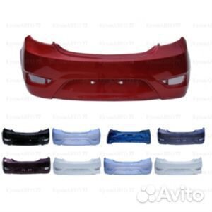 Бампер на Hyundai Solaris белый задний 2014