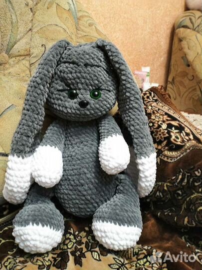 Зайка Амигуруми ручной работы 47см