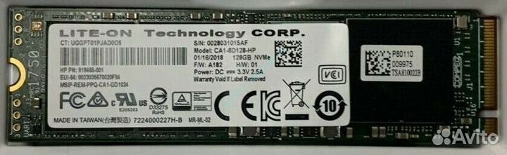 128GB liteon CL1-8D128-HP MLC PCI-E M.2 2280