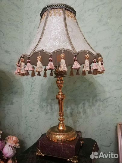 Лампа настольная бронзовая старинная