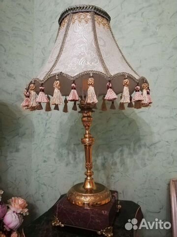 Лампа настольная бронзовая старинная